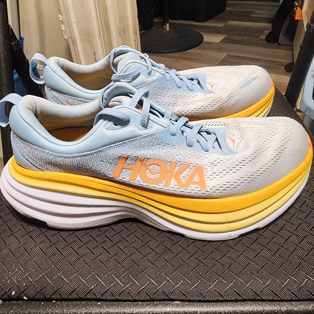 HOKA Blue and Yellow Running Shoes - Picture 3 of 5